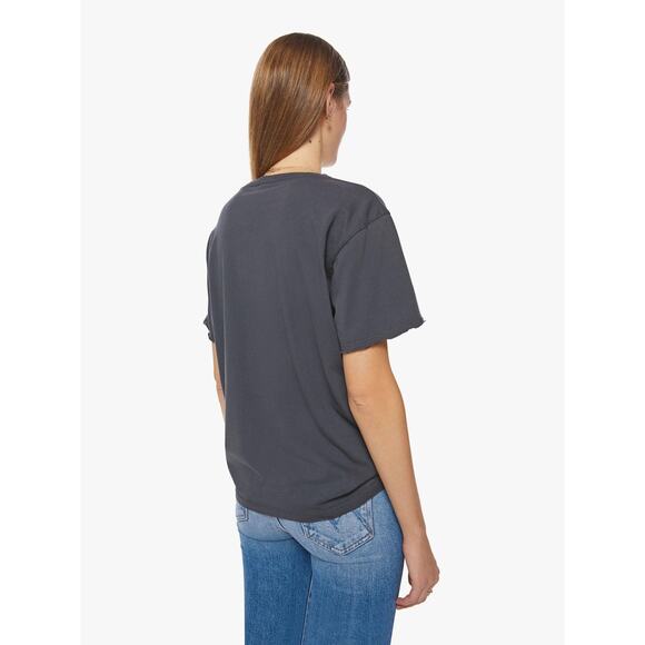 Mother The Rowdy Cotton Graphic Tee - S - Washed Black - Picture 4 of 5